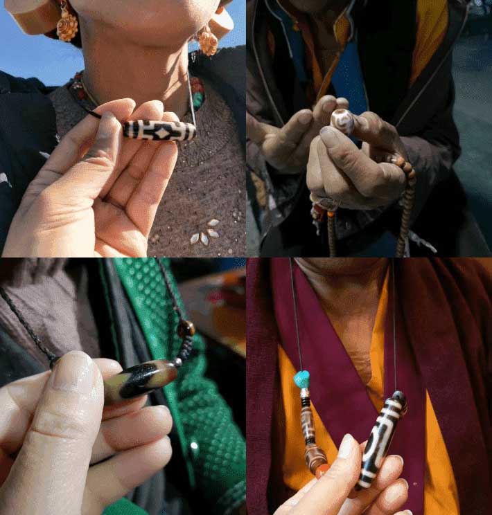 (这是藏民身上佩戴的天珠)
